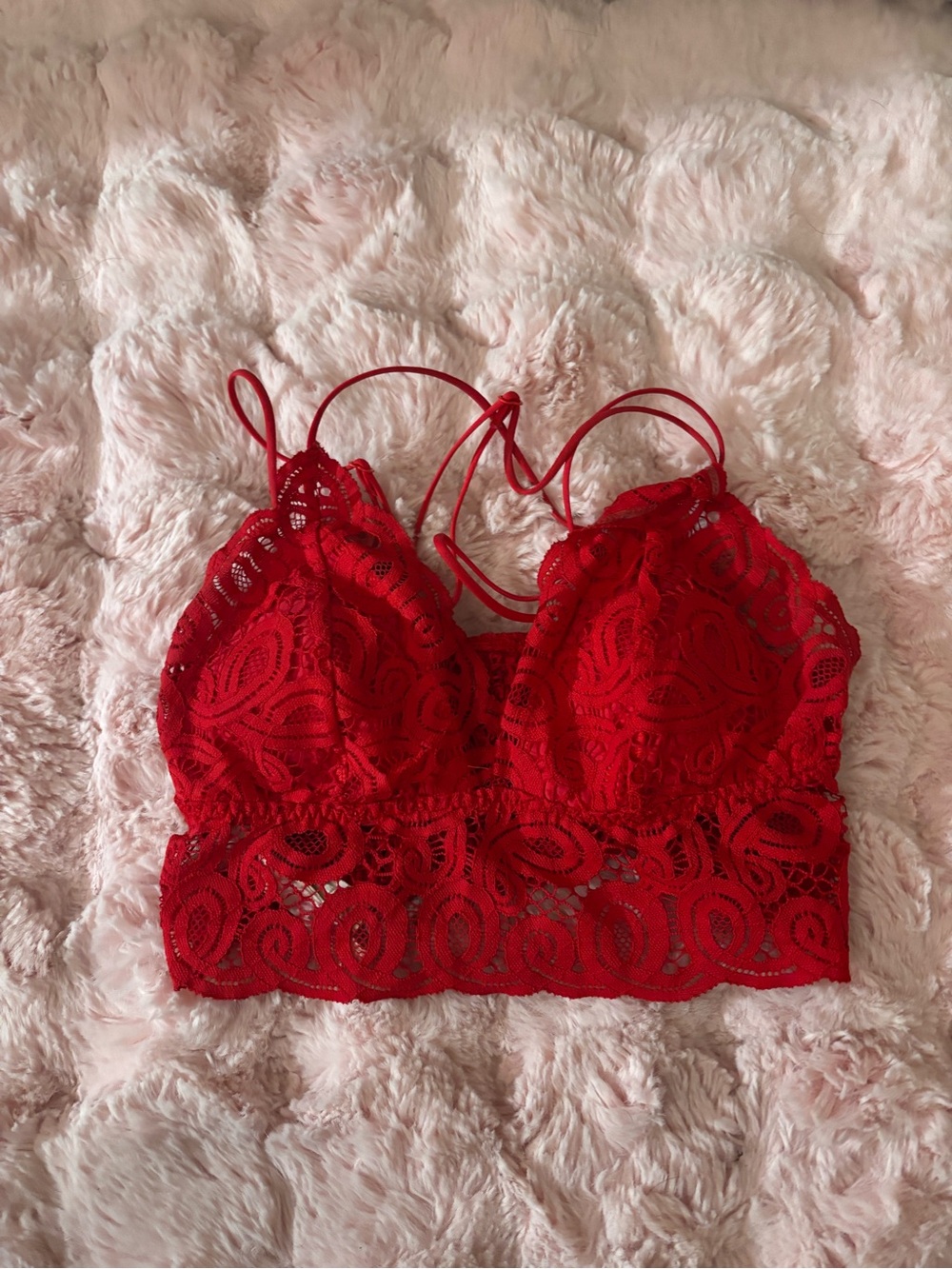 PINK Victoria's Secret Red Lace Bralette